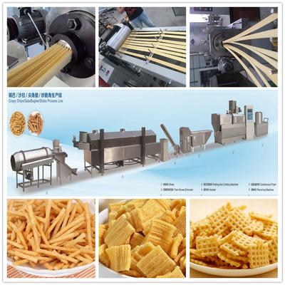 膨化糯米油炸锅巴休闲食品生产线 现代化加工机械助力高效生产